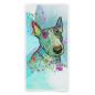 Preview: Badehandtuch Kalli – Popart-Hundemotiv, 75x165 cm, 100 % Polyester, weich & schnelltrocknend